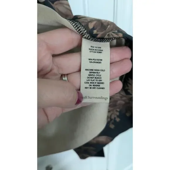 Soft Surroundings Shape Drape Faux Suede Jacket in Floral Multi - Picture 6 of 9